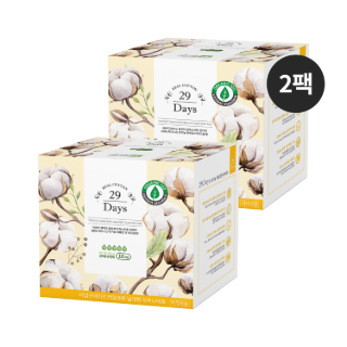 29Days 리얼코튼 유기농 생리대 오버나이트 두달SET(2팩)